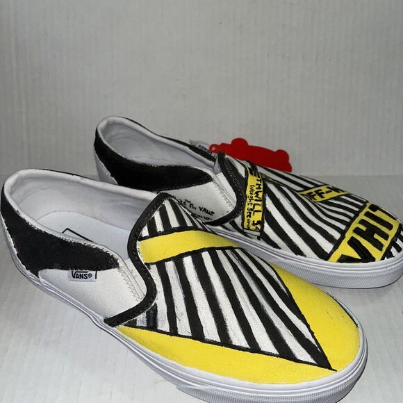 Vans Off The Wall Slip On Sneaker Size 7.5 NWT Customized - Picture 1 of 7
